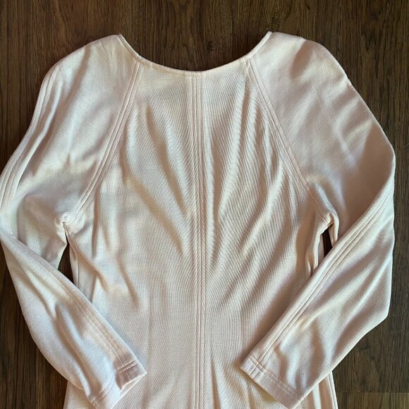 Vintage Ms Chaus ballerina pink drop waist dress Womens 8 ruffle 80s long sleeve - Picture 6 of 8